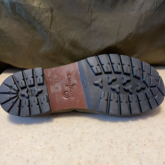 Cole Haan Suede Top Seam Corduroy Look Olive Green Women Size 7.5 Preowned USED - Picture 8 of 9